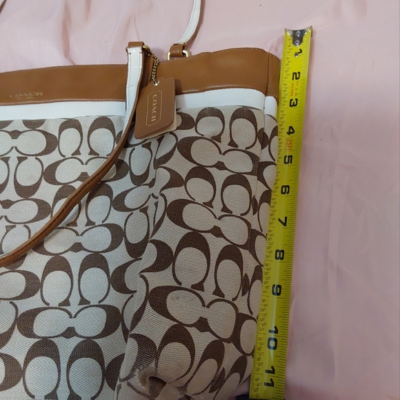 Coach Printed Signature Canvas and Calf Leather Tote - Picture 14 of 15